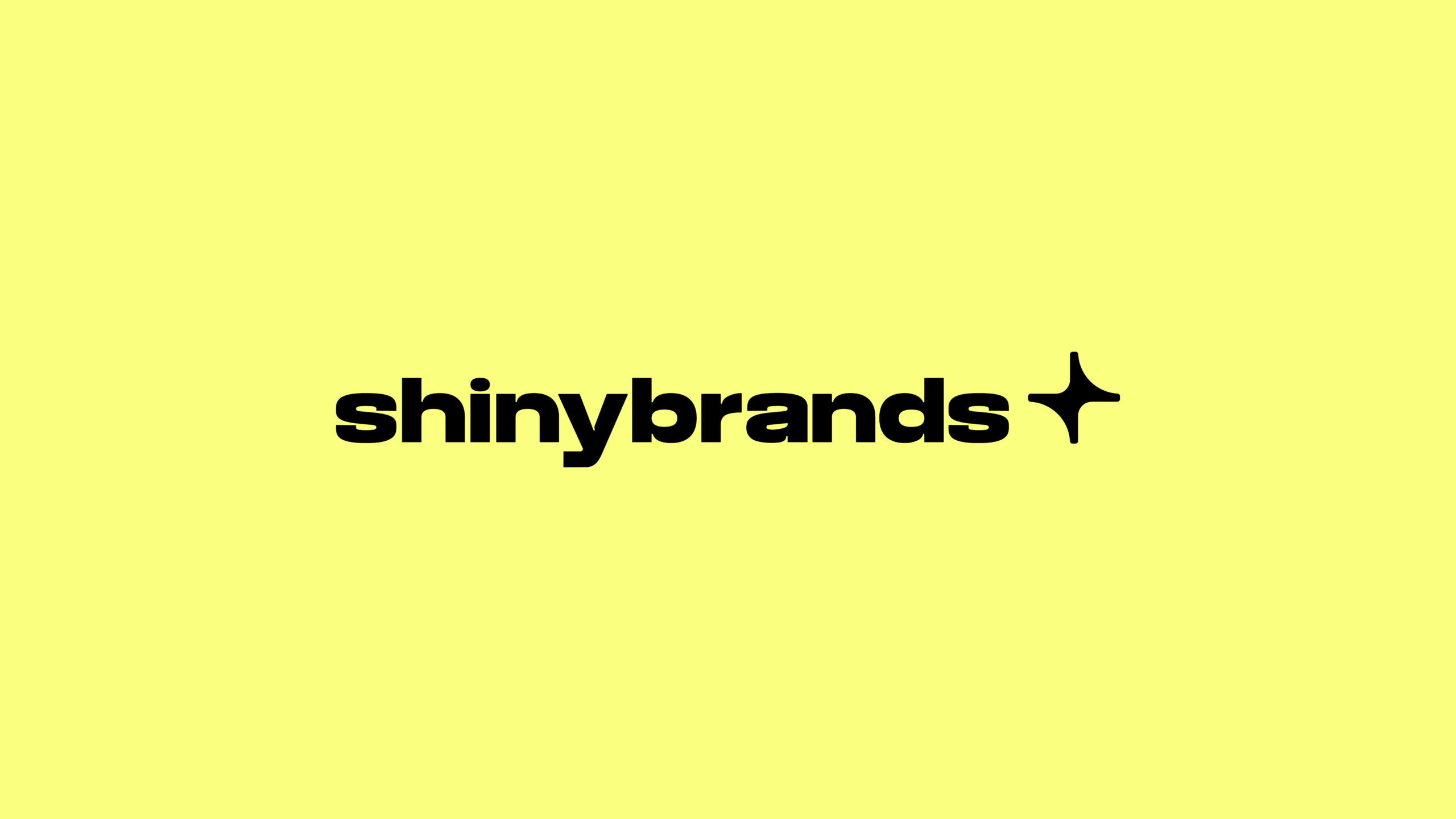 Shinybrands logo with star symbol in black on a yellow background