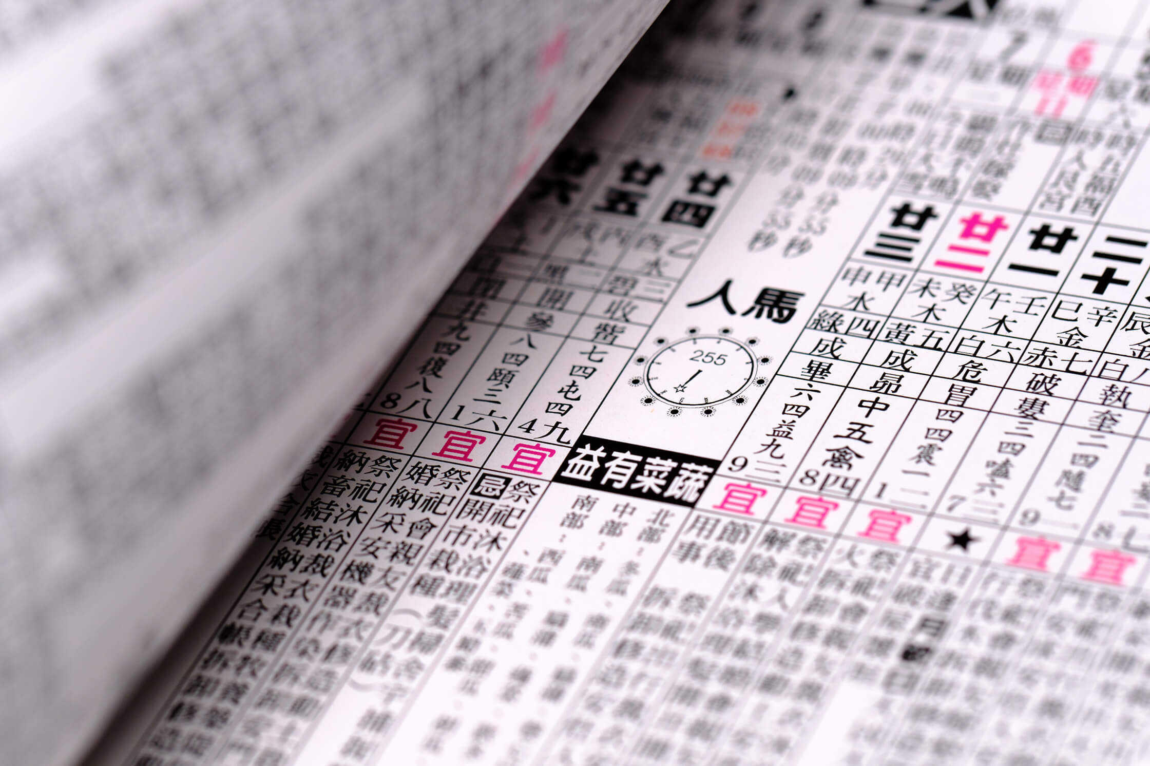 Almanac with zodiac fortune pages | 农民历生肖运程内页